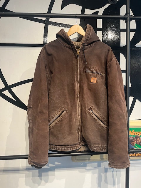 Vintage Carhartt Hooded Faded Brown XL