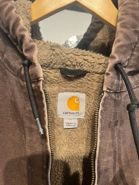 Vintage Carhartt Hooded Faded Brown XL