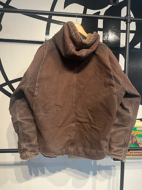 Vintage Carhartt Hooded Faded Brown XL