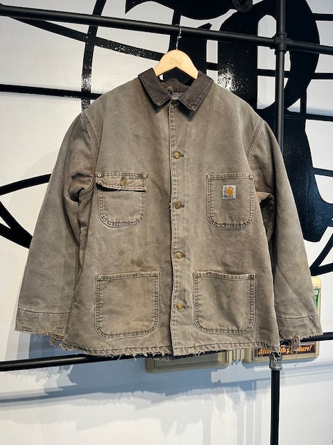 90's Carhartt Chore Coat Grey L/XL