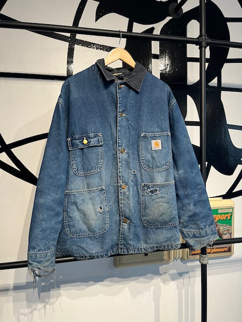90's Carhartt Denim Chore Coat XL
